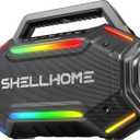 ShellHome Bluetooth 6.0 Speakers Outdoor, 80W(Peak) Loud Speaker with Bass, 30H Playtime, IPX6 Waterproof, RGB Lights, BassUp 2.0, TWS, Portable Large Jobsite Speakers for Party, Garage