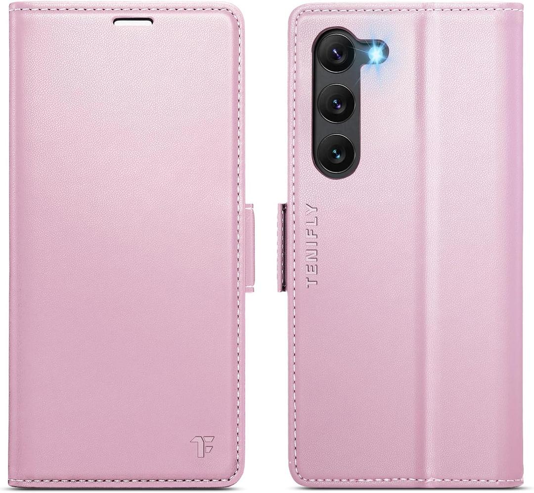 for Samsung Galaxy S23 Plus Case Wallet with RFID Blocking Card Holder, PU Leather Kickstand Protective Flip Phone Cover Fit for Galaxy S23 Plus 6.6", Rose Gold