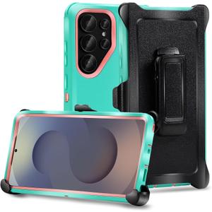 Galaxy S25 Ultra Belt-Clip Holster Case, Heavy Duty Case, Shockproof/Drop/Dust Proof 3-Layer Protective Durable Cover for Samsung Galaxy S25 Ultra 2025 Release
