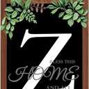 Ultra Large 16''x12'' Personalized Last Name Front Door Wreath, 26 Letter Wooden Welcome Sign for Rustic Farmhouse Spring Summer Fall Winter-Ideal Housewarming Gift (Letter Z)