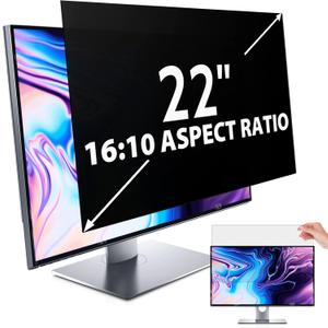 Privacy Screen for Computer Monitor 22 Inch 16:10 Aspect Ratio, Anti Blue Light Glare Removable 22 in Privacy Screen Filter Protective Film, HD 22 Inch Privacy Screen Protector for Monitor (22 Inch (Diagonal) - 16:10 Aspect Ratio)