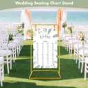 Wedding Sign Holder, 68x31x 20 Adjustable Welcome Sign Stand with Leather Sign Hanging Straps, Sign Rack,Heavy Duty Easel Stand for Sign, Wedding Seating Chart Stand, Easel for Halloween Display