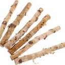 HOMSFOU 6pcs Small Birch Logs for Fireplace Unfinished Wood Crafts DIY Home Decorative Burning Fireplace Log Set for Christmas Flower Arrangement and DIY Crafts Use 30cm