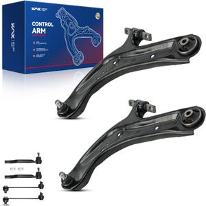 KAX Front Lower Control Arms Kit for 2014-2019 Nissan Rogue 2015 2016 2017 2018, 2 Lower Control Arms w/Ball Joints+2 Outer Tie Rods+2 Sway Bar Links, Suspension Kit K623110 K623111 6pcs