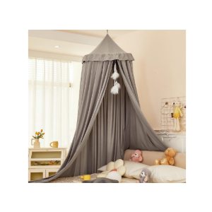 dixrainbow Princess Decor Canopy for Kids Bed, Soft and Durable Bed Canopy for Girls Room Tent Canopy Dreamy Mosquito Net Bedding, Children Reading Nook Canopies Indoor (Grey)