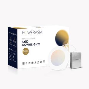 POWERASIA 1 Pack 4 Inch UL Certified LED Recessed Lighting with Junction Box, 5CCT 2700K-6000K Selectable Ceiling Light, 10W 850lm Ultra-Thin Recessed Downlight-Energy Star Certified