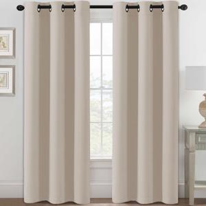 H.VERSAILTEX Blackout Curtains for Bedroom Thermal Insulated Room Darkening Living Room Curtains 84 Inch Long Grommet Privacy Protection Window Curtain Panels/Drapes for Nursery, 2 Panels, Fog, 42"W x 84"L