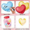 88Pcs Valentines Day Bulletin Board Set Pink Heart Bottle Classroom Decorations Conversation Heart Paper Cutouts for Romantic Classroom Home Window Door Wall Decorations Party Supplies