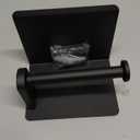 VAEHOLD Self Adhesive Toilet Paper Holder with Phone Shelf Stainless Steel Wall Mounted Toilet Paper Roll Holder - Rustproof and Bathroom Washroom Tissue Roll Holder with Shelf - Black