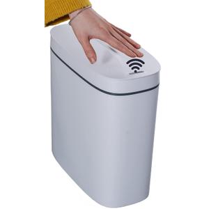 Sooyee 14 Liter Automatic Trash Can with lid,3.6 Gallon Touchless Trash Can or Kick,Garbage Cans for Kitchen,Bathroom,Office,Bedroom,Living Room,White