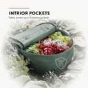 ZOBER Christmas Wreath Storage Container 36 Inch - Wreath Bag Fits 2 Wreaths Box - 600D Oxford Fabric - Interior Compartment for Storing Garlands, Wreaths Storage Bag W Strong Durable Handles - Green