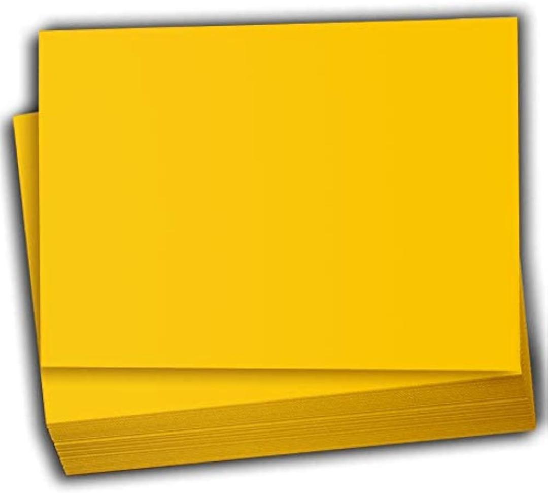 Hamilco Colored Scrapbook Cardstock Paper 5x7 Card Stock Paper 65 lb Cover 100 Pack (Sunflower Yellow)