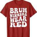 Winners Wear Red Team Spirit Week Game Sports day Groovy T-Shirt, Size Large