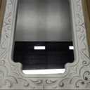 WREVERW Rustic Wood Frame Wall Mirror, Distressed White Floral Carved Design, Vintage Farmhouse Decorative Mirror for Living Room, Bedroom, Bathroom, or Vanity, 16"x22"