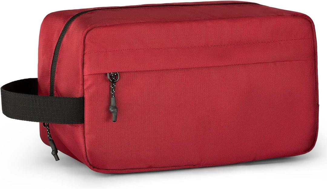 Vorspack Travel Toiletry Bag for Men - Hanging Toiletries Bag Water Resistant Travel Bag for Toiletries Accessories (Medium, Maroon)