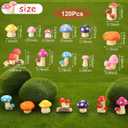 Yulejo 120 Pcs Cute Tiny Mushrooms Bulk Mini Miniature Figurines Fairy Mushroom Decor Garden Mushroom Statue Mini Mushrooms Ornament for Plant Micro Landscape Bonsai Craft(,Multicolor)