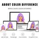 Purple Wig with Bangs Short Light Purple Wigs for Women, Lavender Purple Bob Wavy Wig Synthetic Cosplay Wigs for Party Halloween Party