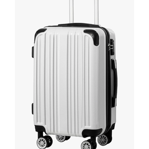 Coolife Luggage Expandable(only 28") Suitcase PC+ABS Spinner 20in 24in 28in Carry on (white grid new, S(20in)_carry on)