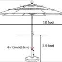 EliteShade USA 10-Year-Non-Fading 10ft 3-Tier Market Patio Umbrella, Commercial Grade Outdoor Table Umbrella with Crank Open, Windproof & UPF 50+ UV Protection, Heavy Duty Ventilation for Garden, Deck, Pool, Backyard, Beach & Bistro, Macaw Green