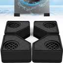 4Pcs Anti Vibration Pads for Washing Machine, Stops Washer Dryer Moving, Prevents Noise, Vibration Transfer, Antivibration Stabilizer Support Feet Mat Suitable for Most Furniture (Increase1.8in)