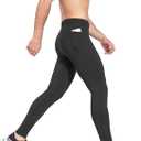 baleaf Men's Winter Running Tights Thermal Cycling Pants Water Resistant Fleece Leggings Zipper Pockets Cold Weather Gear (Medium, Black)