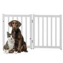 Freestanding Dog Gate - 2-Panel Foldable Indoor Pet Fence - 40x24-Inch Wood Dog Gate for Stairs, Hallways, or Doorways by PETMAKER (White)