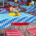 4 x 3pcs Oktoberfest Blue White German Tablecloths, Bavarian Vinyl Rectangle Plastic Checkered Tablecover 54 x 108in, Beers Festival Party Accessories for Oktoberfest Decorations Camping Picnic