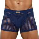 Arjen Kroos Mens Boxer Briefs Breathable Hot Mesh Underwear (4X-Large, Dark Blue)