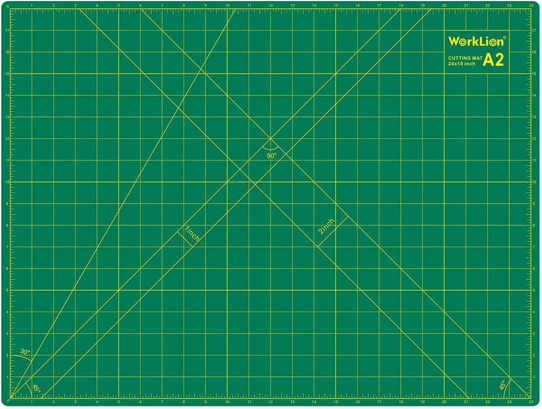 WORKLION 18'' x 24'' Large Self Healing PVC Cutting Mat, Double Sided, Gridded Rotary Cutting Board for Craft, Fabric, Quilting, Sewing, Scrapbooking - Art Project