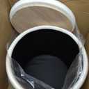 Round Set of 2 Ottoman with Storage-Upholstered Velvet Vanity Stool for MakeupMultifunctional Ottomans Coffee Table Padded Seat Foot Rest for Living Room&Bedroom(White)