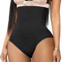 Werena Tummy Control Thong Shapewear for Women Seamless Shaping Thong Panties Body Shaper Underwear (Small, 03# Black-firm)