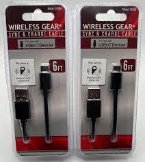 Wireless Gear Sync & Charge Cable 6 ft. 2 Pack