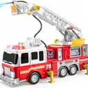 JOYIN Extra Large Toddler Fire Truck Toys for Boys with 33-inch Ladder, Lights & Sprinkler Pump, Big Emergency Vehicle, Kids Toys for Age 3, 4, 5, 6, 7, Christmas Birthday Gift for Grandkids