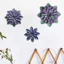 FTIJKLYE Metal Flower Wall Art,Floral wall decor Multiple Layer Decor for Indoor Outdoor Home Bedroom Living Room Office Garden(colorful)