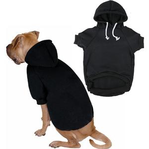 Blank Dog Sweatshirt Pet Hoodie for Puppy Small Dogs Doggie Clothes S (Black)