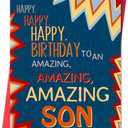 2 x Son Birthday Card, To My Son Birthday Card Gifts from Mom Dad,Gifts for Adult Sons Gift Ideas-8x5.3 Inches, Double-Sided (BX254)
