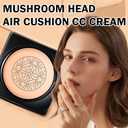 Mushroom Head Air Cushion CC Cream Foundation,2PCS Moisturizing BB Cream Cushion Foundation Makeup,Full Coverage Long Lasting Matte Concealer Base de MaquillajeNatural