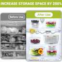 LUXEAR Fresh Produce Vegetable Fruit Storage Containers 3Piece Set, BPA-free, Partitioned Salad Container, Fridge Organizers, Used in Storing Fruits Vegetables, White