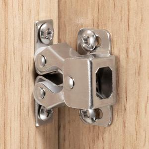 4 PCS Cabinet Latch Double Roller Catch Hardware for Cupboard Closet Cabinet Door Latches and Catches, Nickel