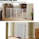 Dog Gate 32" Tall Freestanding Dog Gate for Doorways Foldable Pet Gate for Dogs Indoor (White,4 Panel)