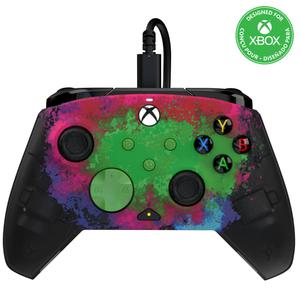 PDP Gaming REMATCH GLOW Enhanced Wired Controller: Licensed Xbox Series X|S Gamepad, Xbox One, Windows PC, Mappable Back Buttons, Audio Control, Customizable Companion App: Space Dust Glow in the Dark