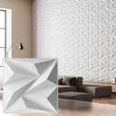 12 Pack 3D Wall Panels for Interior Wall Decor,PVC Textured Wall Panel for Home and Office Interiors, White, 12"x12", Covers 11 Sq.Ft.