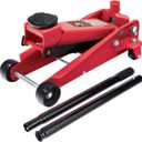 K Tool International 63131B 3 Ton Automotive Service Floor Jack for Garages, Repair Shops, and DIY, Portable, Compact, 6,000 lbs. Capacity, Hydraulic Lifting Range 5.5" - 8.75", Heavy Duty Steel, Red