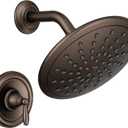 Moen Brantford Oil Rubbed Bronze Shower Trim Kit, featuring Eco-Performance Wide Rain Shower Head and Traditional Shower Lever Handle, (Posi-Temp Valve Required), T2252EPORB