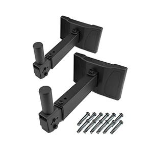 BIGalleons HW-339 Wall Mount Speakers Brackets Support up to 100lbs Swivel & Tilt, PA Speaker Wall Mount for Large Speakers, Mounting Screws Hidden(2 Packs, Black)