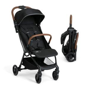 Jeep Altitude Compact Travel Stroller by Delta Children Greenguard Gold, Easy One Hand Fold, Lightweight, Extendable Canopy with Peek-a-Boo Window, Reclining Seat, 4 Wheel Suspension, Black