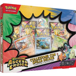 Pokmon: Megaevolution Adventure Companions - Heroic Rise of the Pokmon TCG Deluxe Badge Collection (3 Holographic Promo Cards, 1 Deluxe Pin and 5 Expansion Envelopes)