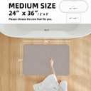 Thin Bath Mat, Bathroom Rugs Non Slip Washable, 24x36 Light Grey