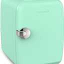 CROWNFUL Mini Fridge, 4 Liter/6 Can Portable Cooler and Warmer Personal Refrigerator for Skin Care, Cosmetics, Beverage, Food,Great for Bedroom, Office, Car, Dorm, ETL Listed (Green)