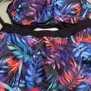 Yonique Womens Underwire Tankini Swimsuits with Skirt Two Piece Bathing Suits Tummy Control Swimwear (Small, Tropical Leaf)